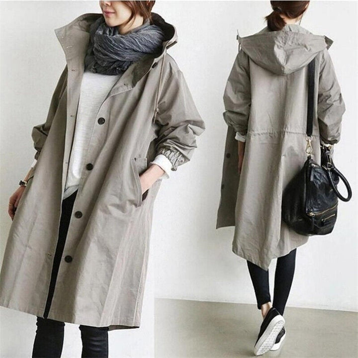 Lightweight women's cotton mid-season hooded jacket for autumn