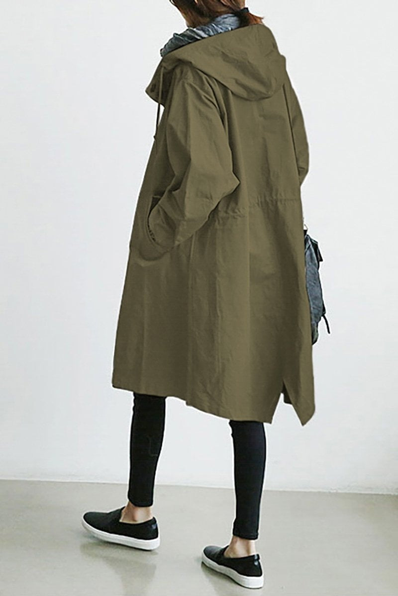 Lightweight women's cotton mid-season hooded jacket for autumn