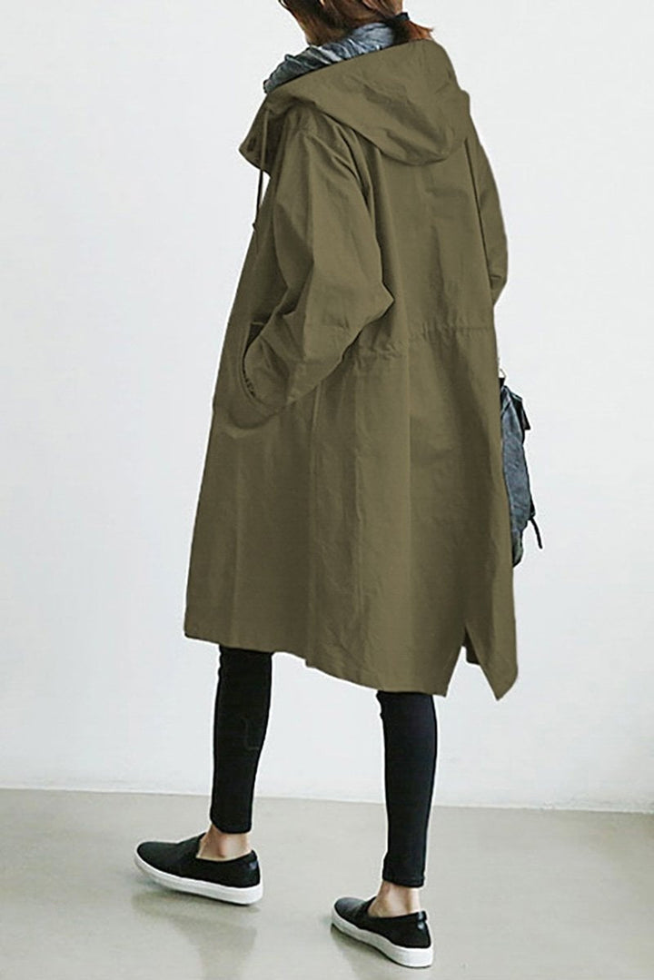 Lightweight women's cotton mid-season hooded jacket for autumn
