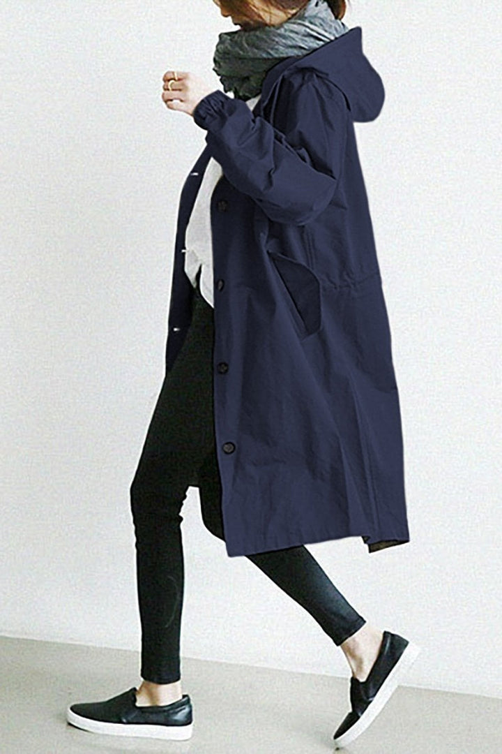 Lightweight women's cotton mid-season hooded jacket for autumn