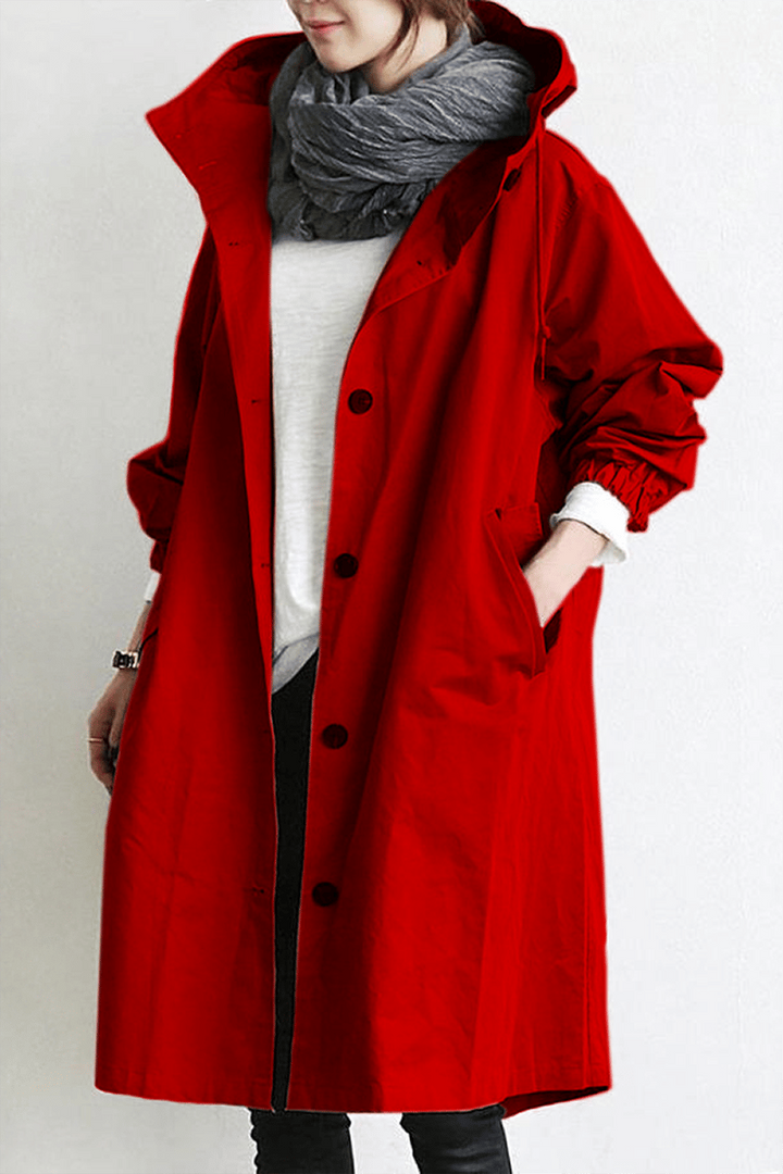 Lightweight women's cotton mid-season hooded jacket for autumn