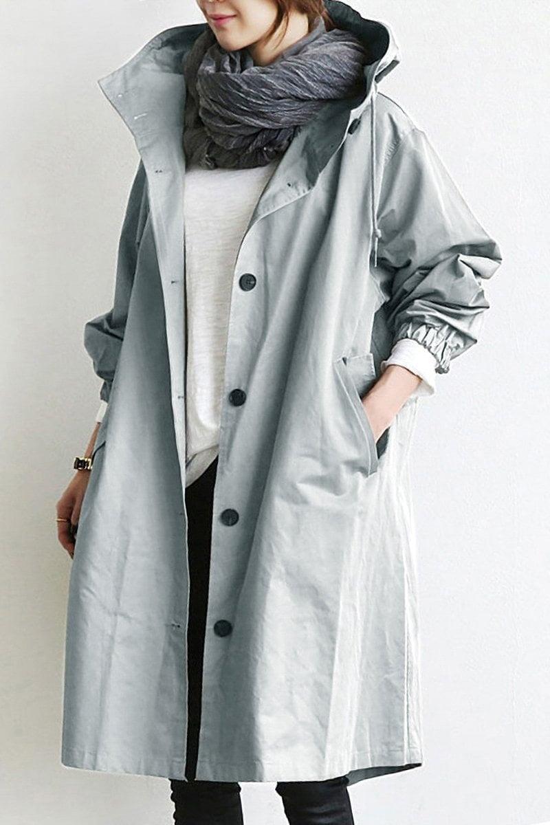 Lightweight women's cotton mid-season hooded jacket for autumn
