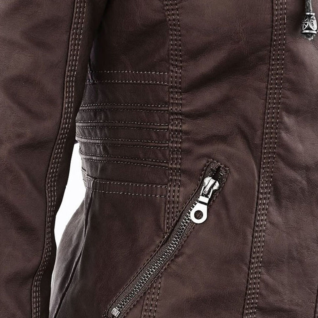 Veste perfecto femme en similicuir à capuche, pour l’automne et la mi-saison