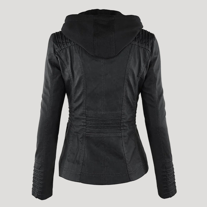 Veste perfecto femme en similicuir à capuche, pour l’automne et la mi-saison