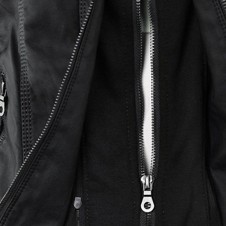 Veste perfecto femme en similicuir à capuche, pour l’automne et la mi-saison