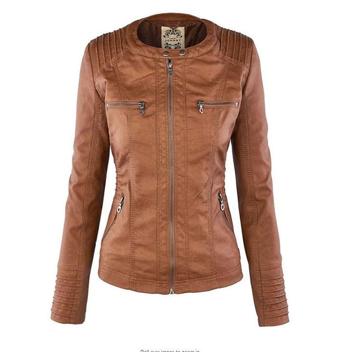 Veste perfecto femme en similicuir à capuche, pour l’automne et la mi-saison