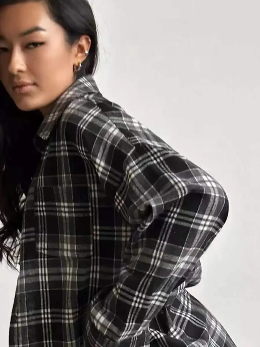 Kaia | Chemise Vintage Oversize pour Femmes avec Manches Longues et Col élégant