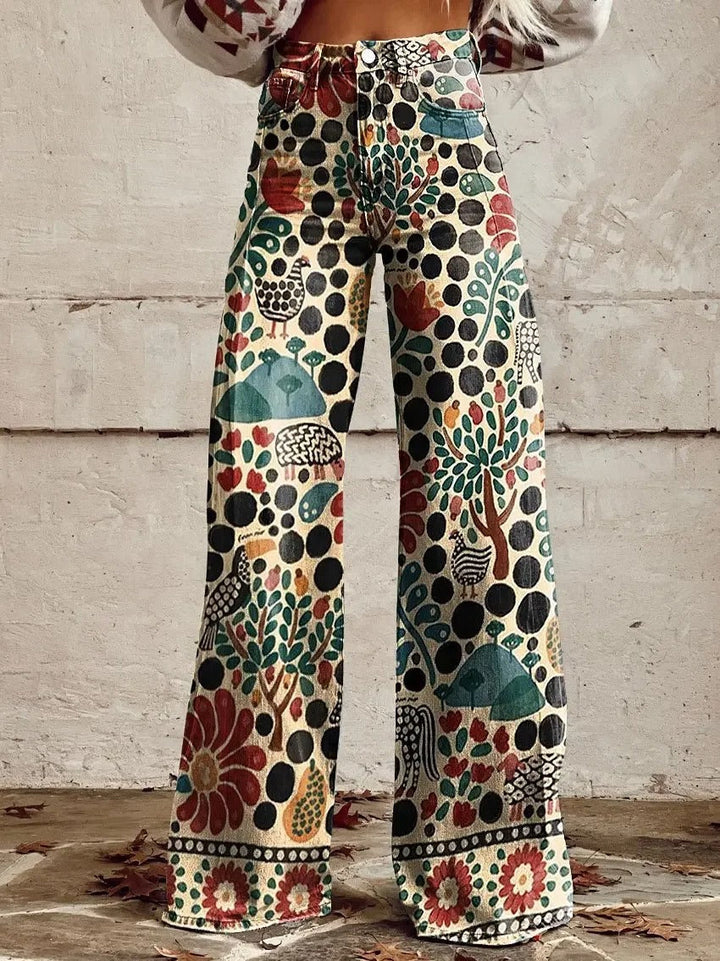Edie - Stylish retro pants with very trendy wide leg