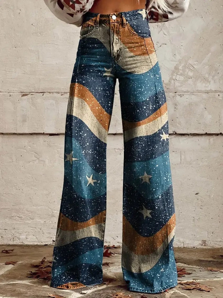 Edie - Stylish retro pants with very trendy wide leg