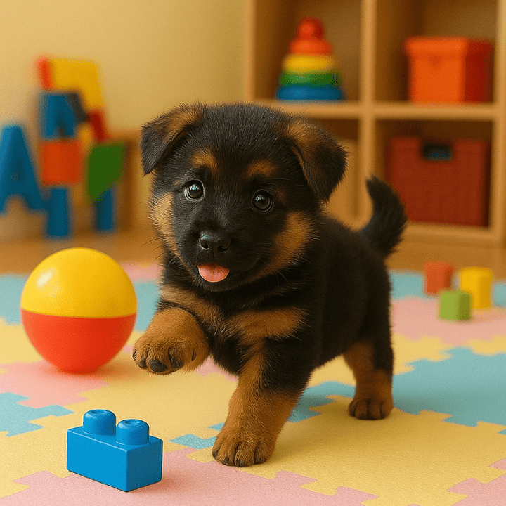 Jouet de Chiot Berger Allemand Réaliste – Animal Électronique Interactif avec Marche, Aboiement & Queue qui Remue