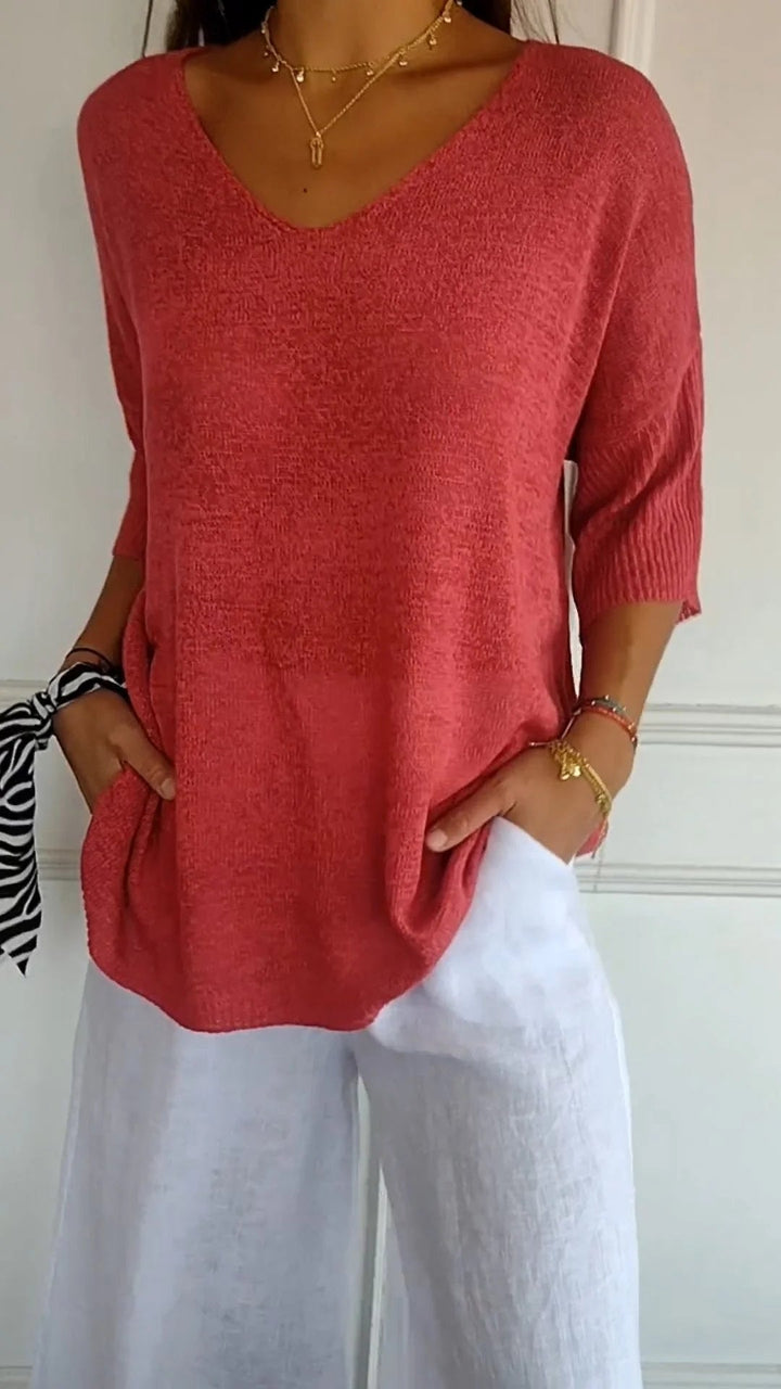 Women’s ¾-Sleeve V-Neck T-Shirt