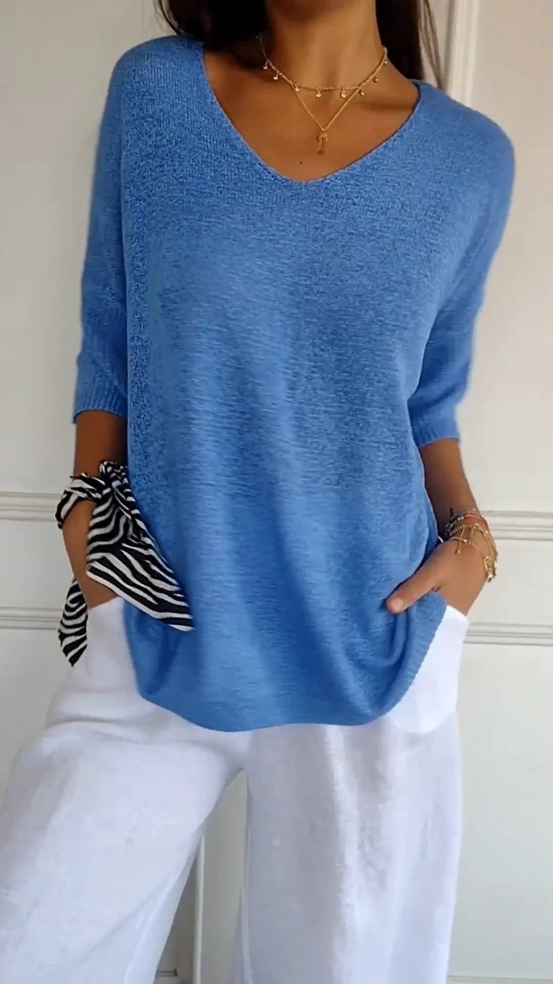 Women’s ¾-Sleeve V-Neck T-Shirt