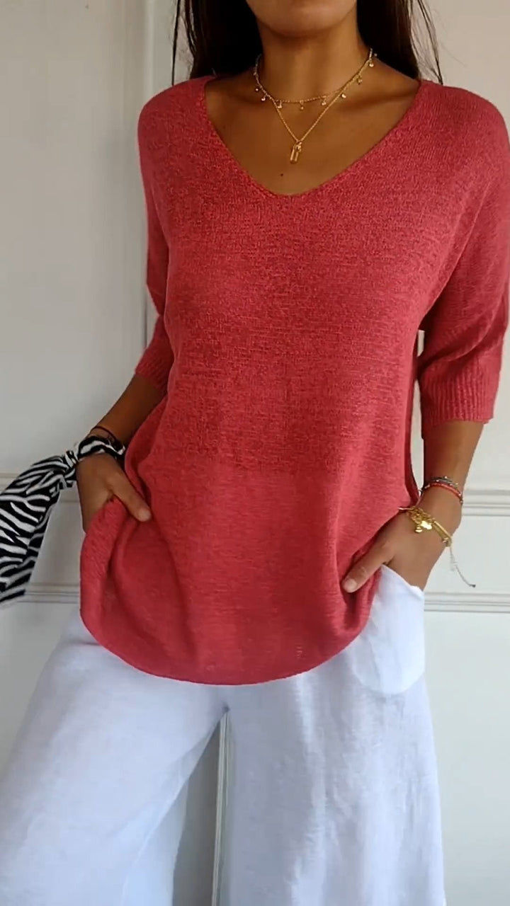 Women’s ¾-Sleeve V-Neck T-Shirt