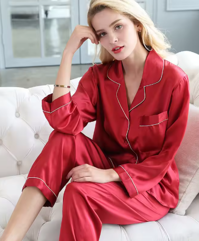 Women’s cotton long-sleeve pajama set for autumn and winter nights