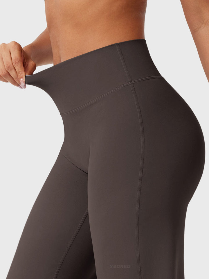 Pantalon de yoga femme en coton taille haute jambe large pour l’automne coupe fluide