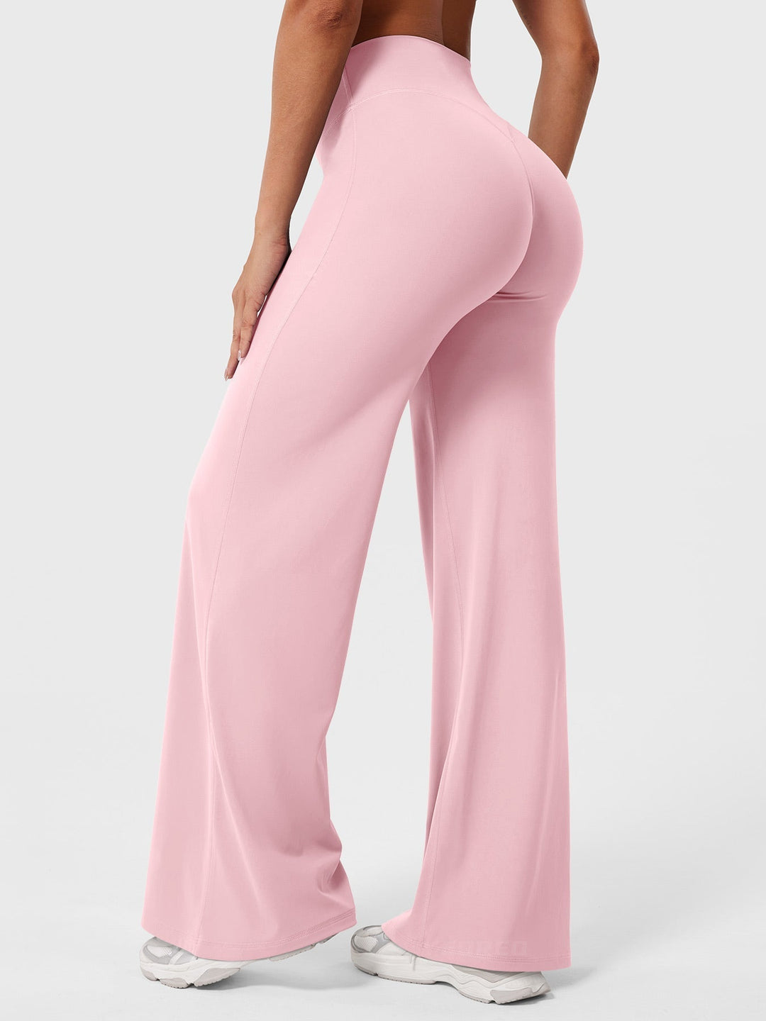 Pantalon de yoga femme en coton taille haute jambe large pour l’automne coupe fluide