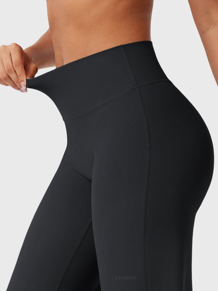 Pantalon de yoga femme en coton taille haute jambe large pour l’automne coupe fluide