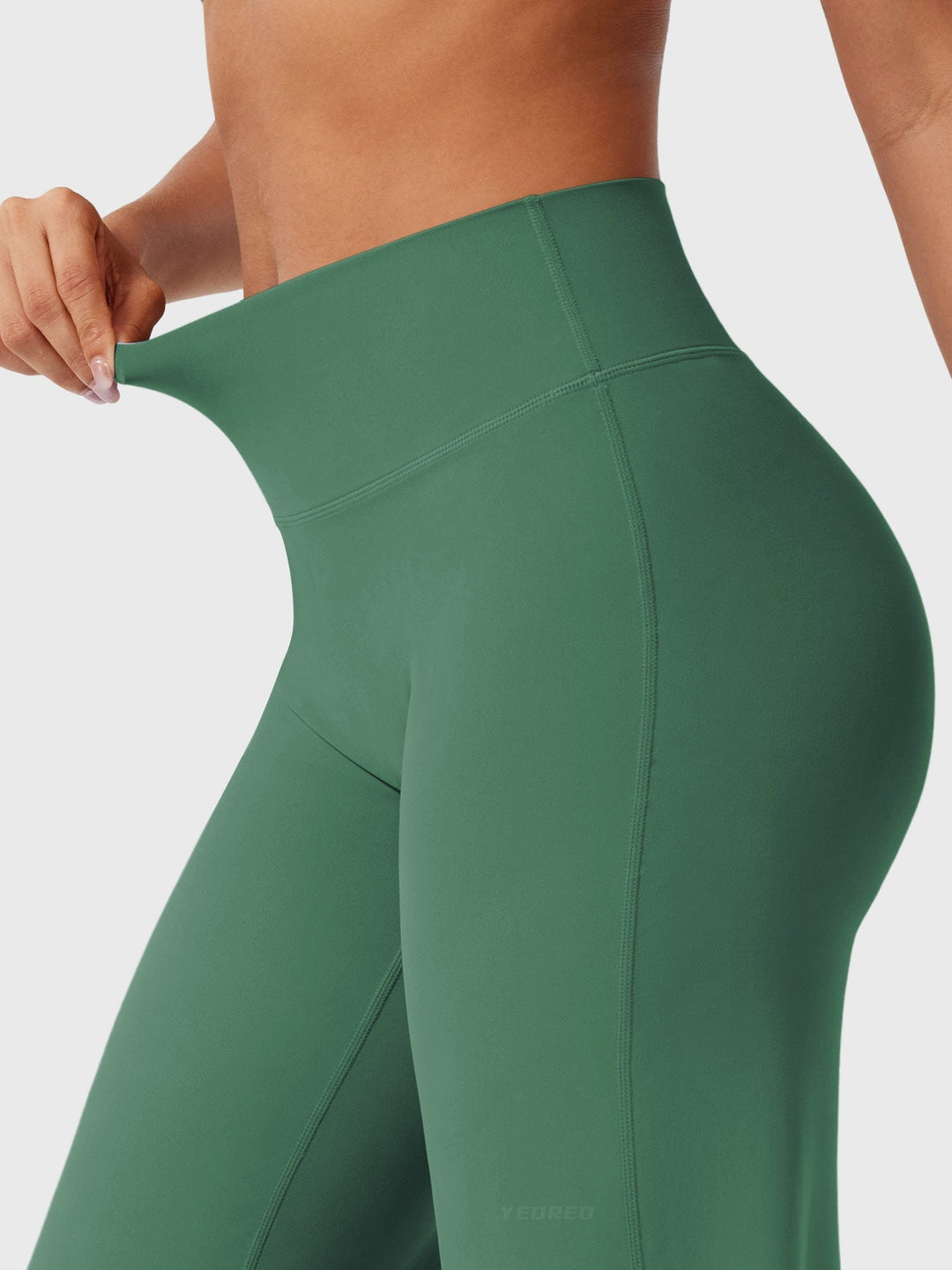 Pantalon de yoga femme en coton taille haute jambe large pour l’automne coupe fluide