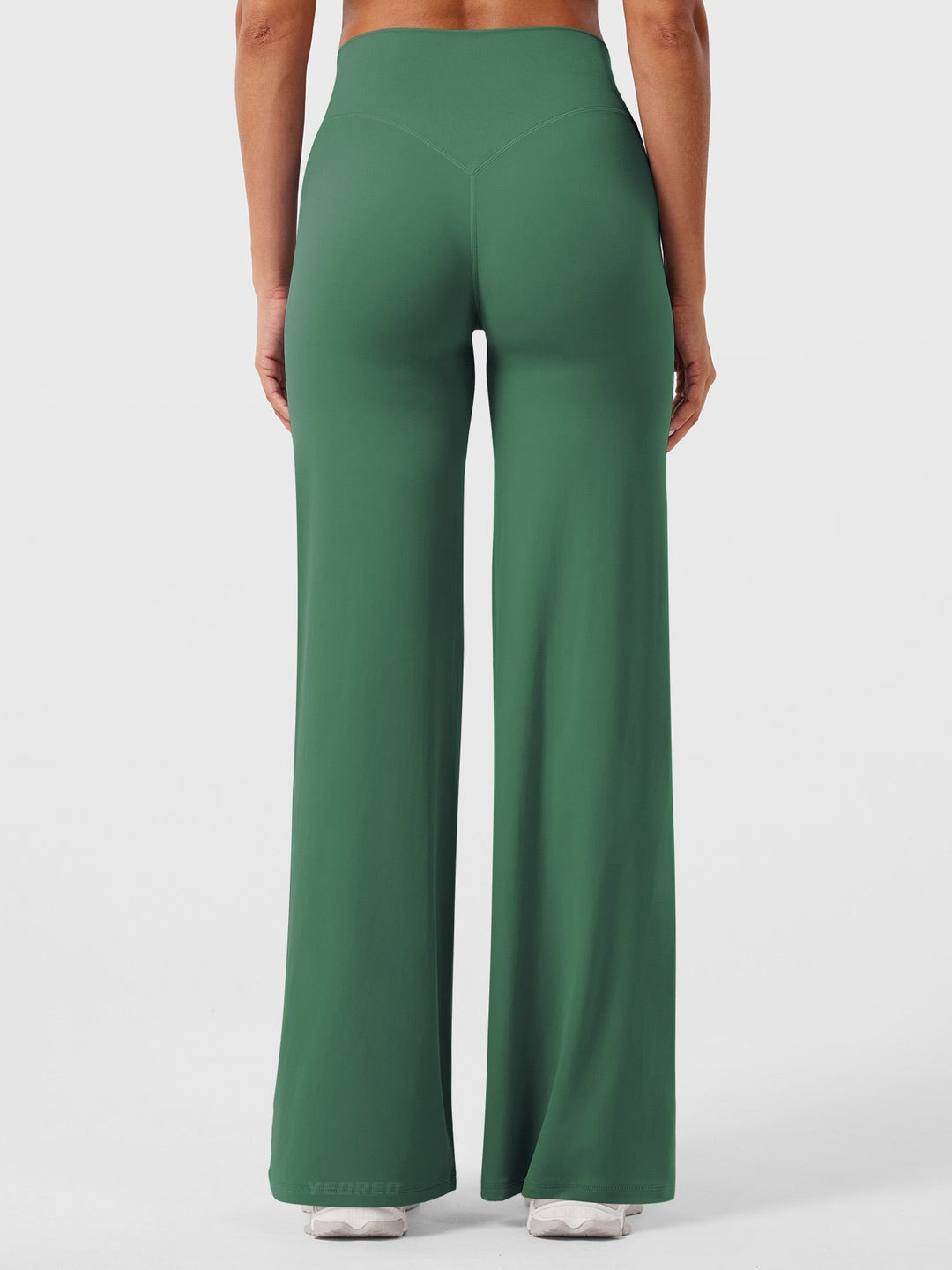 Pantalon de yoga femme en coton taille haute jambe large pour l’automne coupe fluide