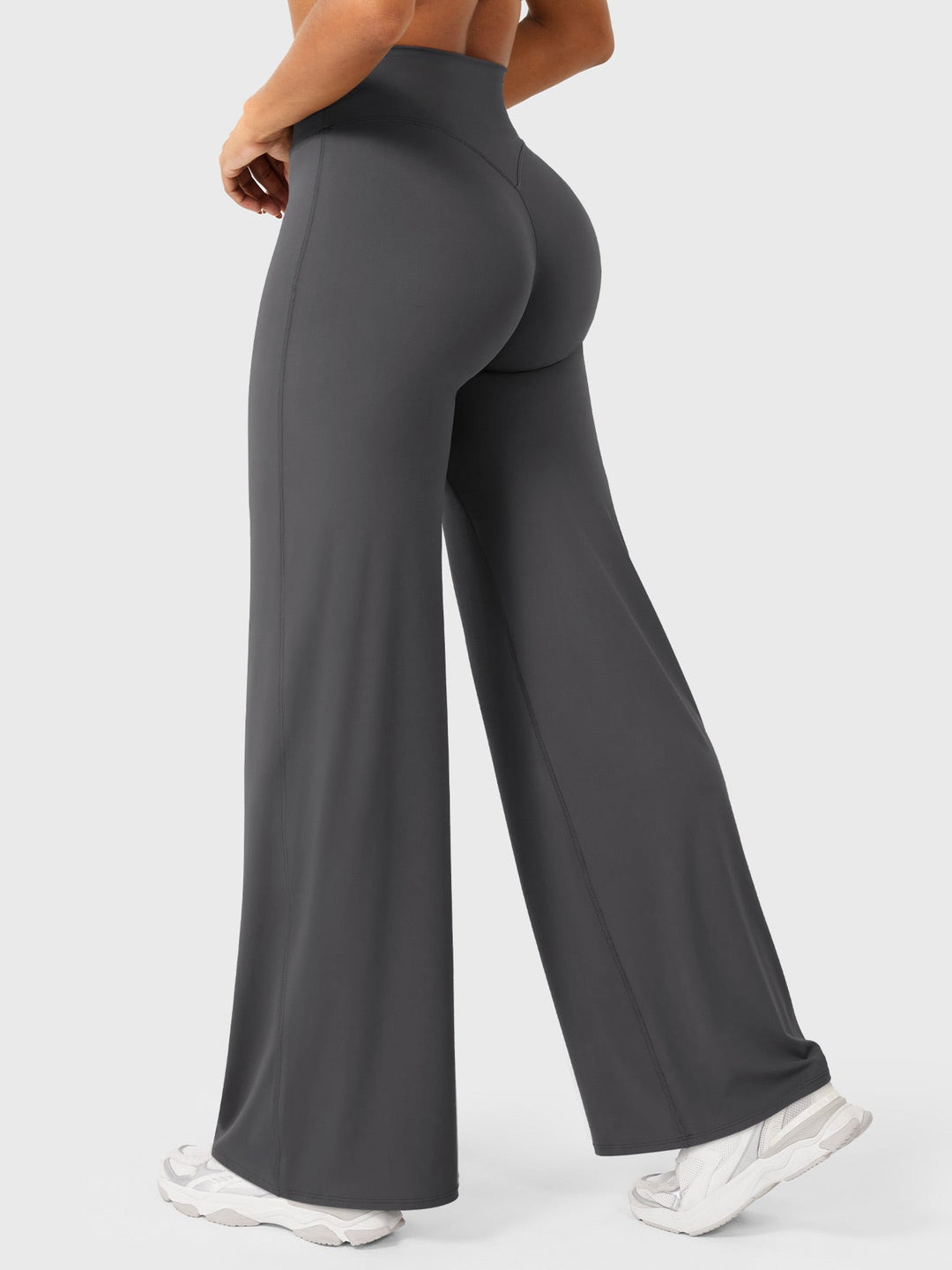 Pantalon de yoga femme en coton taille haute jambe large pour l’automne coupe fluide
