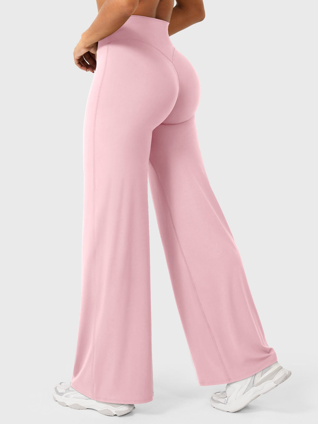 Pantalon de yoga femme en coton taille haute jambe large pour l’automne coupe fluide