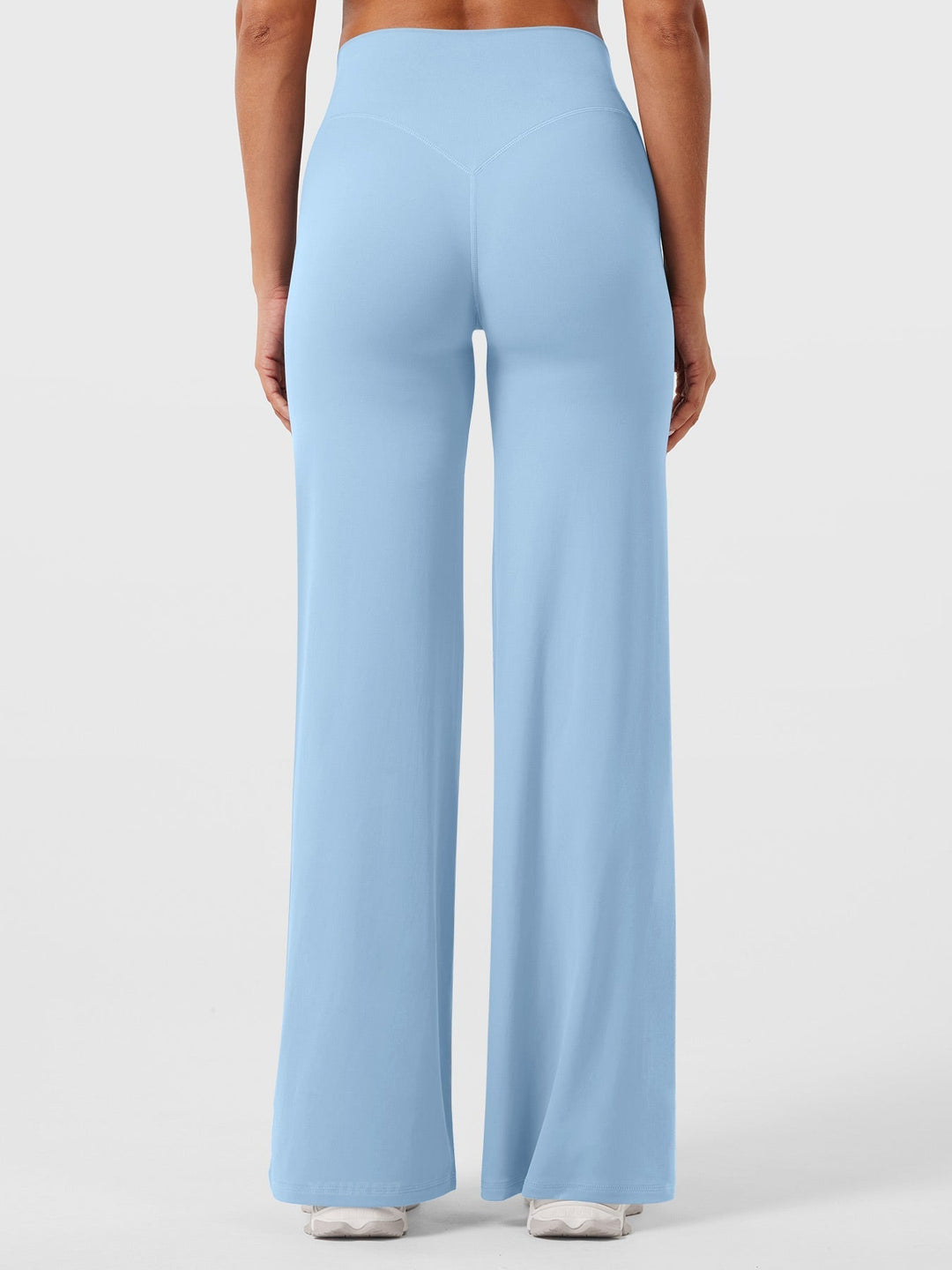 Pantalon de yoga femme en coton taille haute jambe large pour l’automne coupe fluide