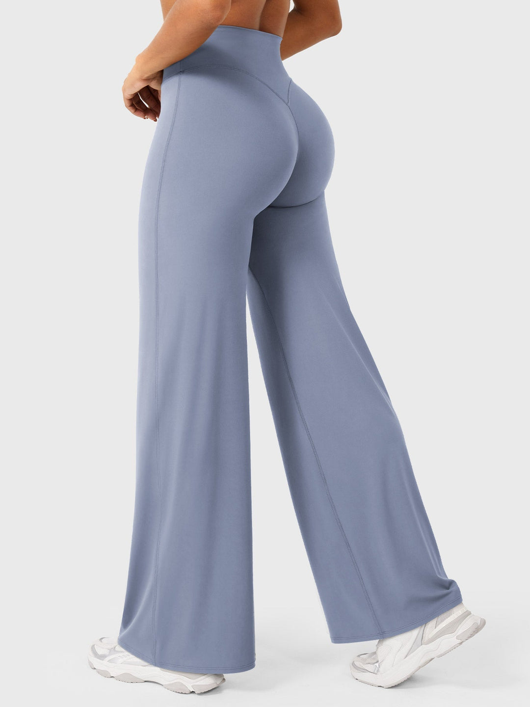 Pantalon de yoga femme en coton taille haute jambe large pour l’automne coupe fluide