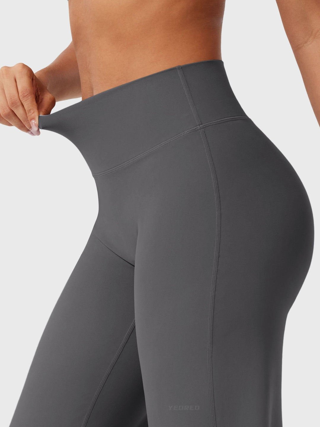 Pantalon de yoga femme en coton taille haute jambe large pour l’automne coupe fluide