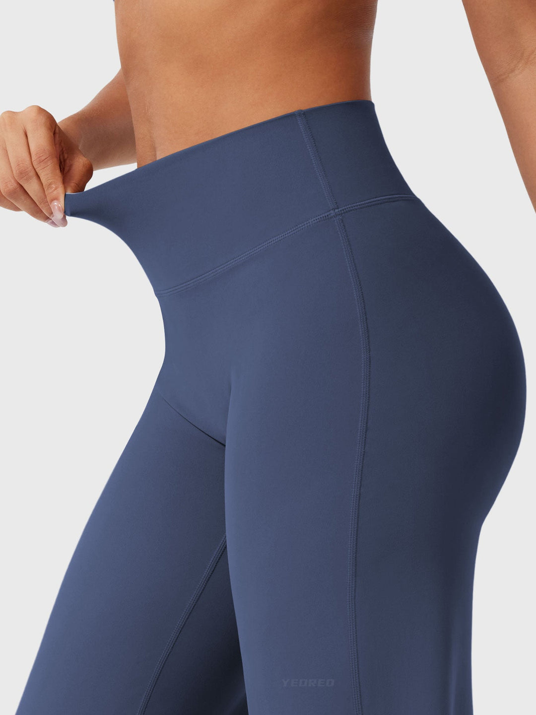 Pantalon de yoga femme en coton taille haute jambe large pour l’automne coupe fluide