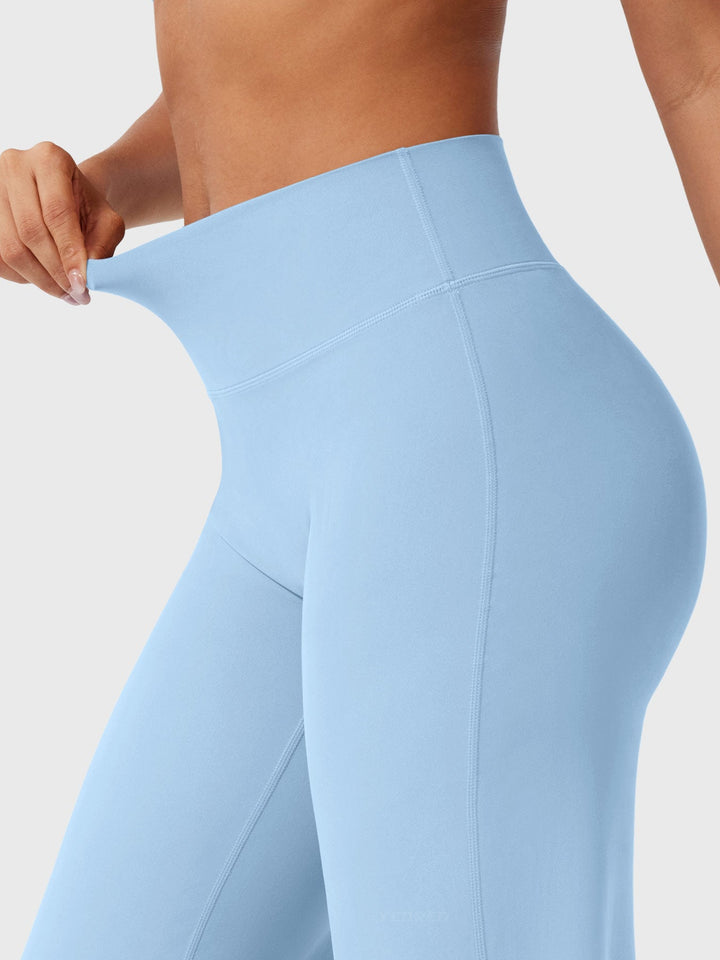 Pantalon de yoga femme en coton taille haute jambe large pour l’automne coupe fluide
