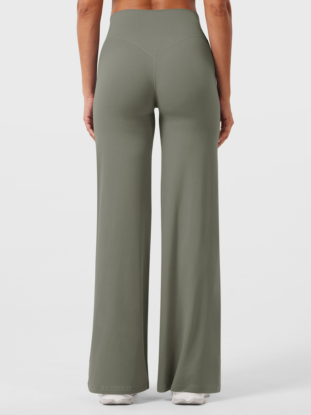 Pantalon de yoga femme en coton taille haute jambe large pour l’automne coupe fluide