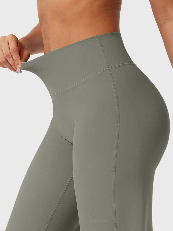 Pantalon de yoga femme en coton taille haute jambe large pour l’automne coupe fluide