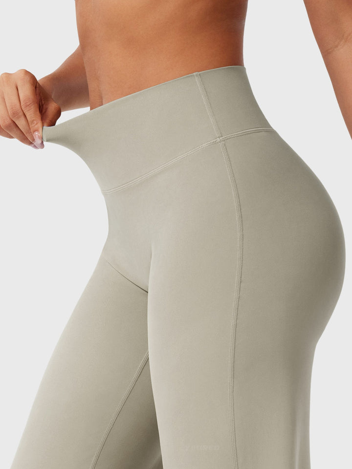 Pantalon de yoga femme en coton taille haute jambe large pour l’automne coupe fluide
