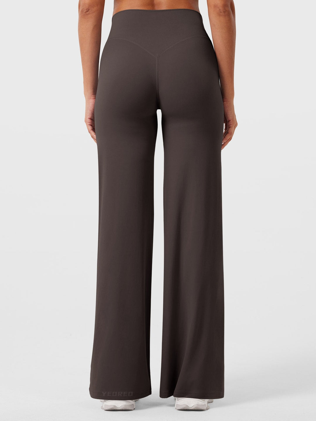 Pantalon de yoga femme en coton taille haute jambe large pour l’automne coupe fluide