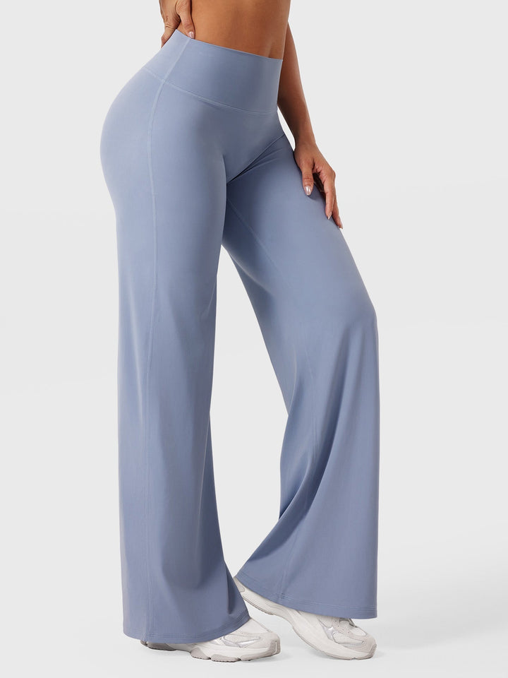 Pantalon de yoga femme en coton taille haute jambe large pour l’automne coupe fluide