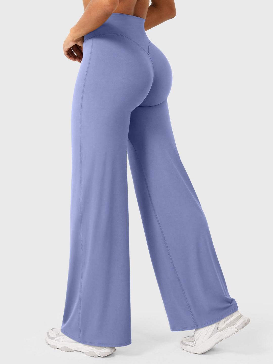 Pantalon de yoga femme en coton taille haute jambe large pour l’automne coupe fluide