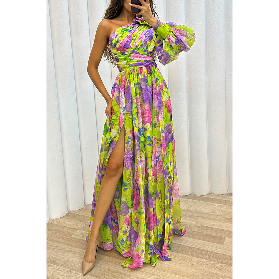 Dottie | Robe Fleurie Élégante à Épaule Unique - Robe d'Été Élégante pour un Look Féminin